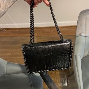 Black purse with chain